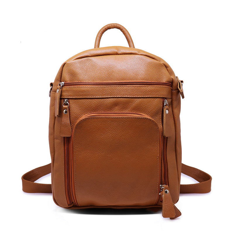 Mochila Unissex de couro tamanho M caramelo Ariel